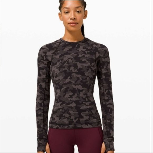 lululemon athletica Tops - NWT Lululemon Runderful Long Sleeve Heritage Camo Jacquard Black Lunar r…